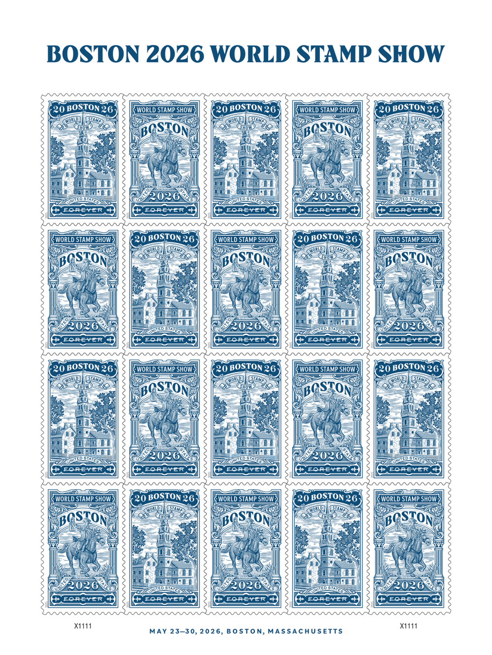 2025 Boston 2026 World Stamp Show USPS Forever Stamps image 3