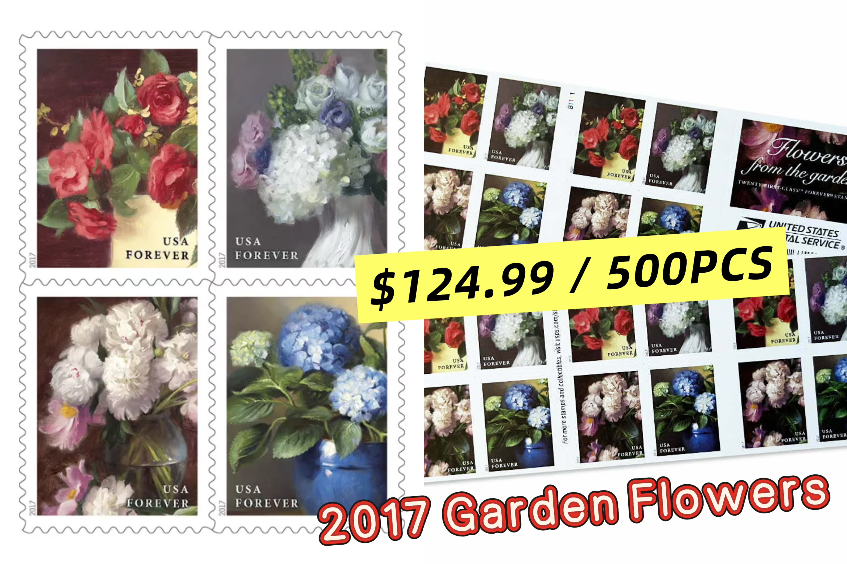 2017 Garden Flowers Forever®Stamp 500pcs | Forever Stamps US Postage Stamps