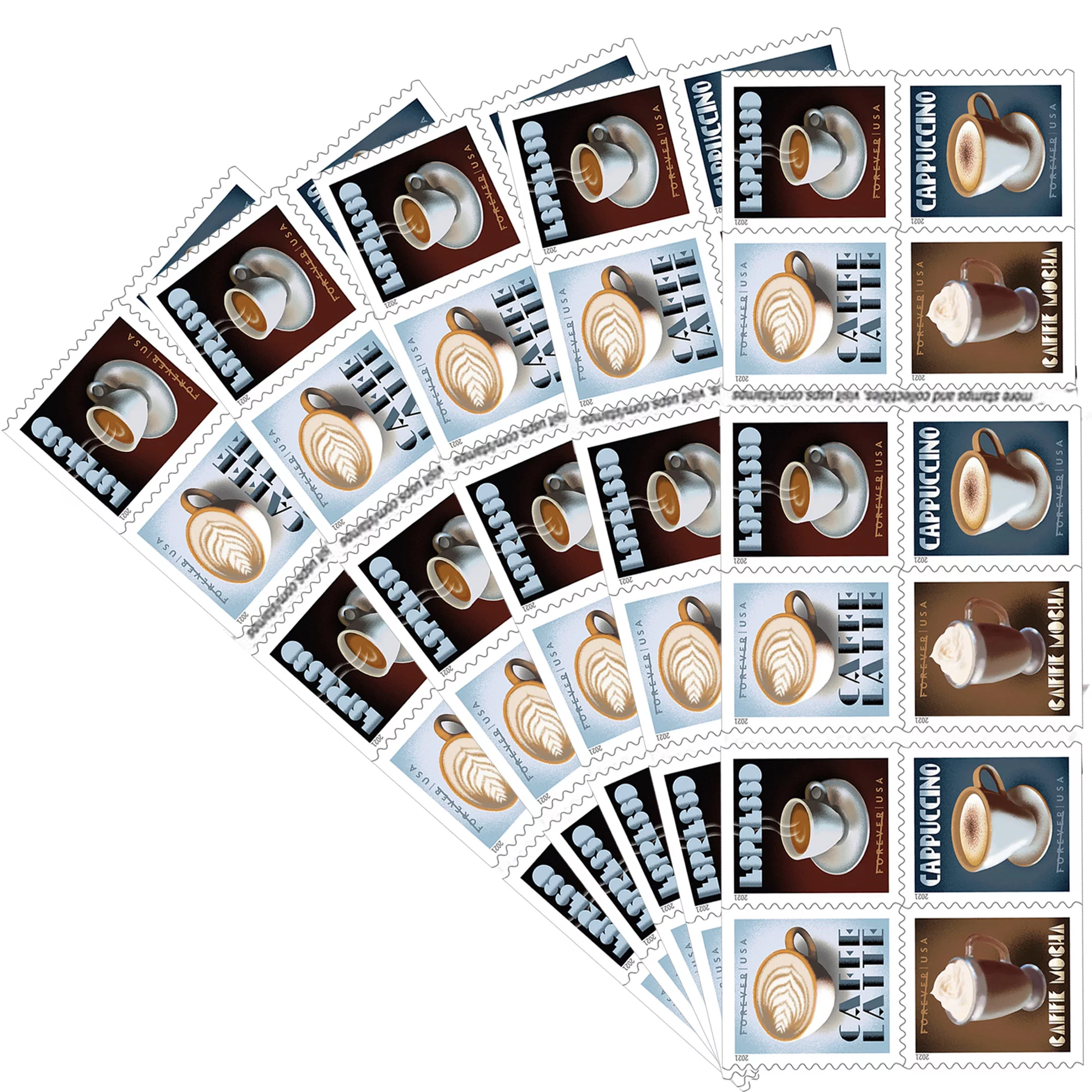2021 Espresso Drinks Coffee Forever stamps | Forever Stamps US Postage Stamps