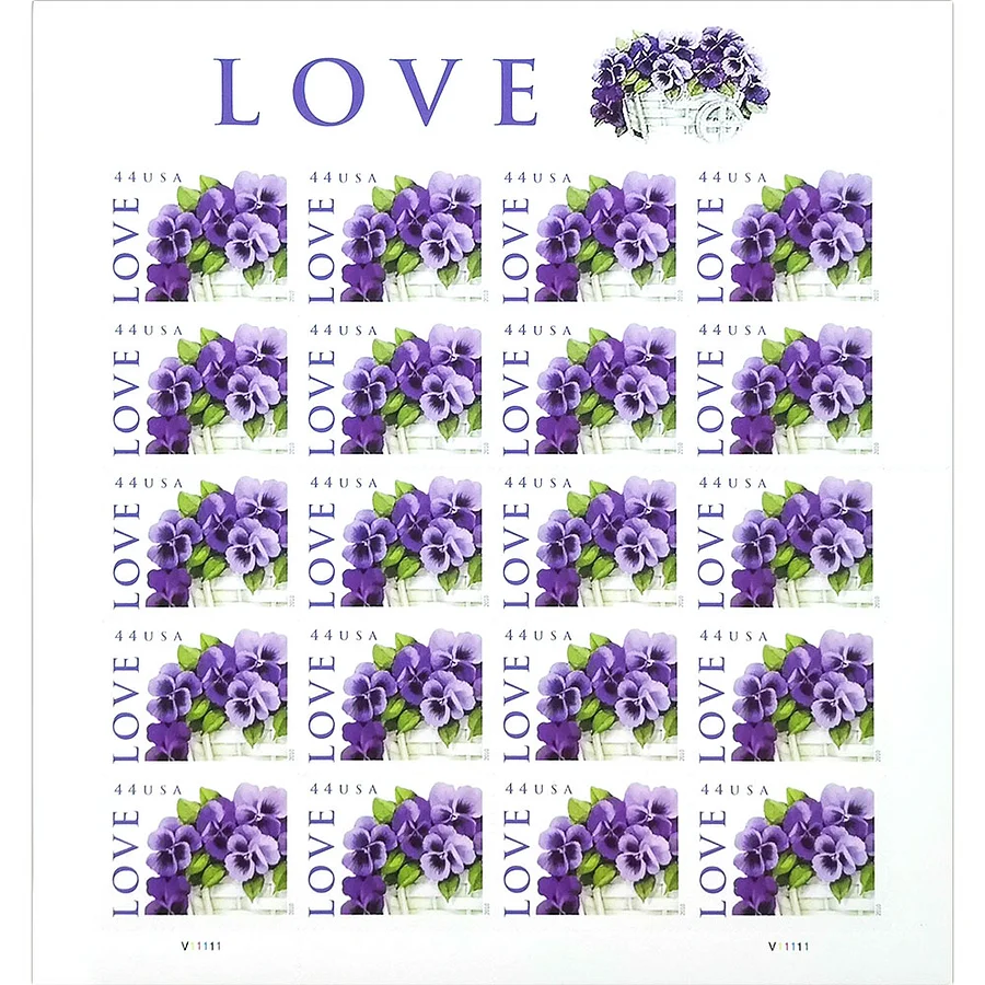 2010 Pansies in a Basket Love Stamps - Forever Stamps