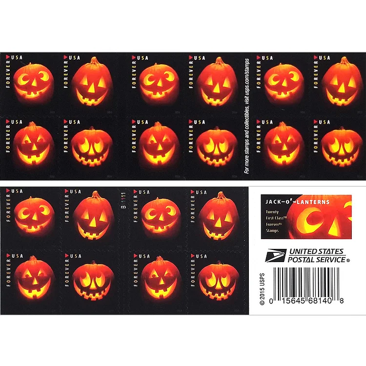 2016 Jack-o’-Lanterns Stamps - Forever Stamps
