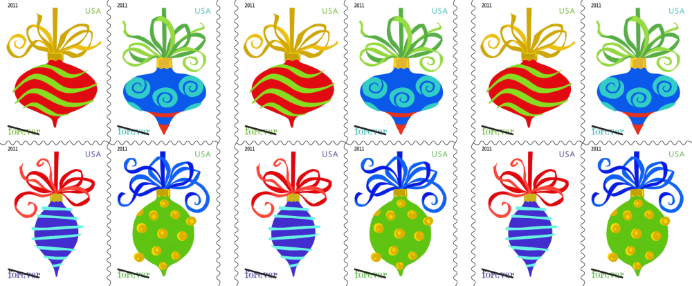 2011 Holiday Baubles - Forever Stamps