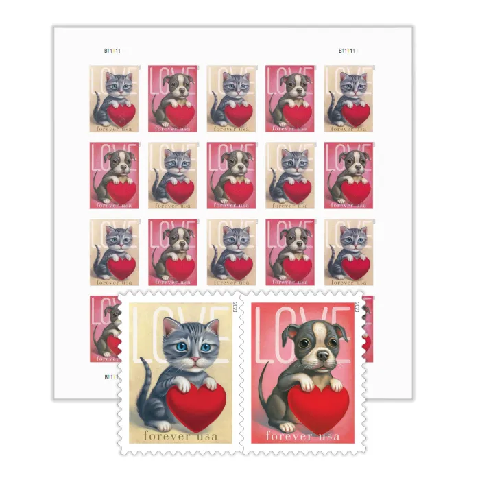 2023 Love Kitten and Puppy - Forever Stamps