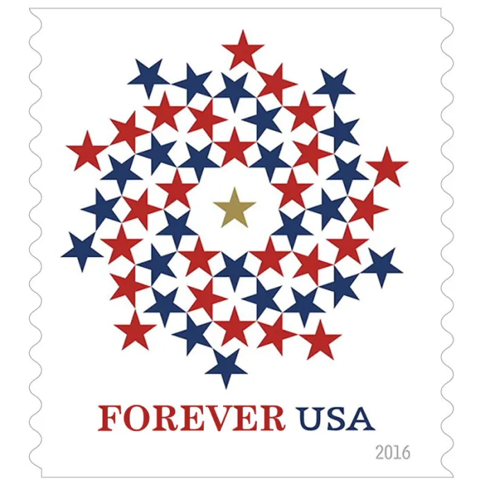 2016 Patriotic Spiral Stars Stamps - Forever Stamps