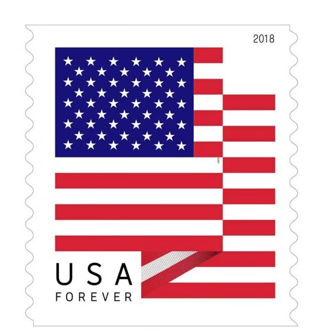 Big Sales! 5 U.S. Flag Stamps,5 Rolls/500 Pcs - Forever Stamps