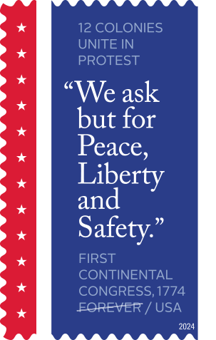 2024 First Continental congress - Forever Stamps